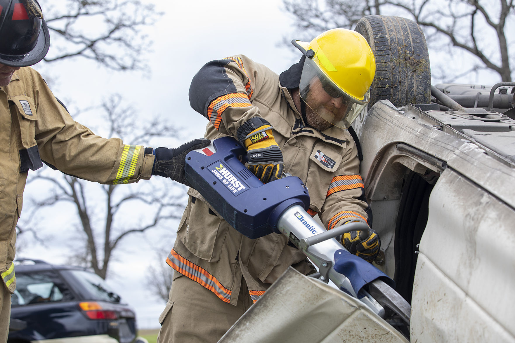Firefighter extrication training